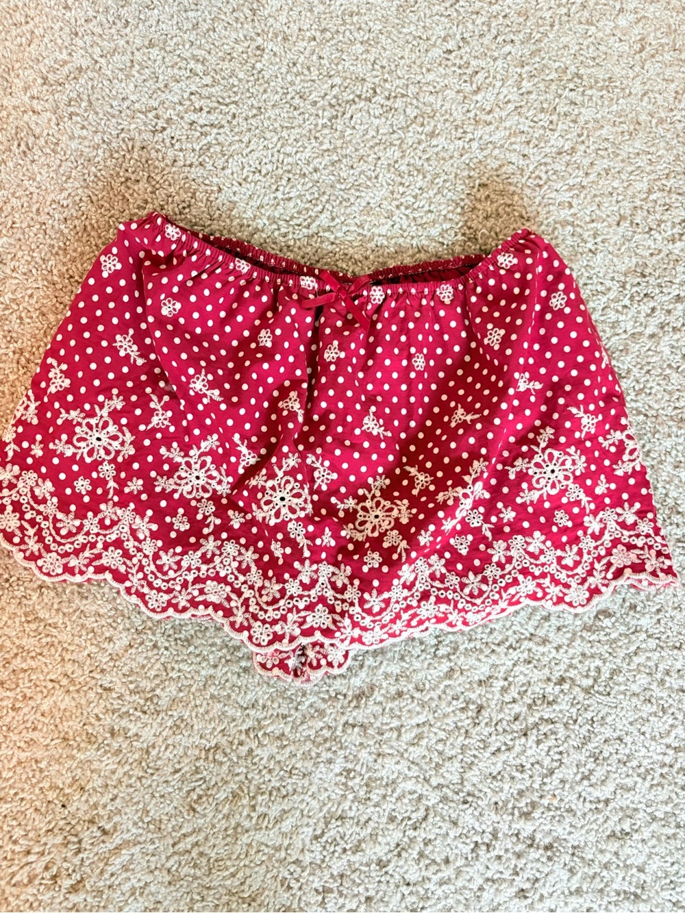 Wild Fable Red Polka Dot Lace Trim Shorts Size XS NWT